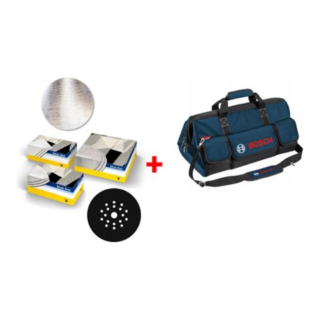 Bosch Trockenbau-Set, sia Schleifscheibe 7500 + Zwischenscheibe + Handwerkertasche, 153-teilig