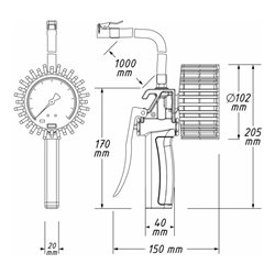 HAZET Druckluftreifenfüller 9041-G1 geeicht