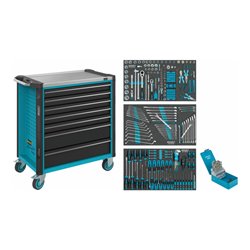 HAZET Werkstattwagen Assistent 179NXL-7/265 Schubladen flach: 5 x 77 x 696 x 398 mm Schubladen hoch: 2 x 162 x 696 x 398 mm