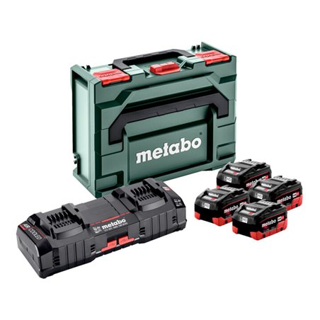 Metabo Basis Set 4 x LiHD 8.0 Ah + ASC 145 Duo + metaBOX 145