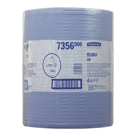 Putztuch WYPALL L20 7356 L380xB350ca.mm 2-lagig blau 1 Rl.x 1000 Tü.