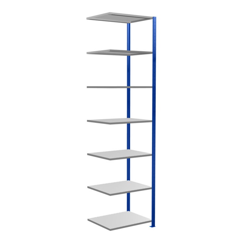 Schulte Anbauregal Steckregal MULTIplus150 3000 x 750 x 600 mm 7 Fachböden Kreuzstrebe RAL 5010 enzianblau/verzinkt/verzinkt