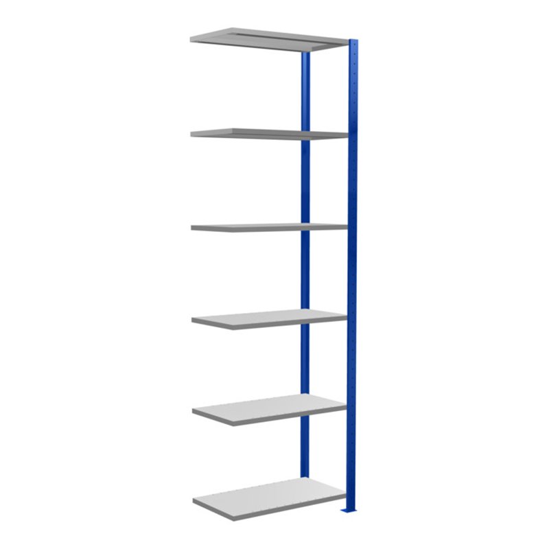 Schulte Anbauregal Steckregal MULTIplus150 2500 x 750 x 400 mm 6 Fachböden Kreuzstrebe RAL 5010 enzianblau/verzinkt/verzinkt