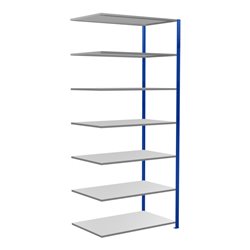 Schulte Anbauregal Steckregal MULTIplus150 3000 x 1300 x 800 mm 7 Fachböden Kreuzstrebe RAL 5010 enzianblau/verzinkt