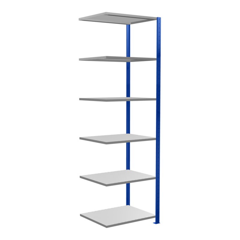 Schulte Anbauregal Steckregal MULTIplus150 2500 x 750 x 600 mm 6 Fachböden Kreuzstrebe RAL 5010 enzianblau/verzinkt/verzinkt