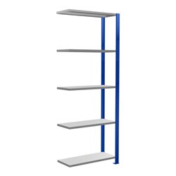 Schulte Anbauregal Steckregal MULTIplus150 2000 x 750 x 300 mm 5 Fachböden Kreuzstrebe RAL 5010 enzianblau/verzinkt/verzinkt