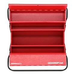 Gedore red Werkzeugkasten, 5 Fächer, groß, leer, Maße (LxBxH): 260x535x210 mm, rot, Stahlblech, Sortierbox, R20600073