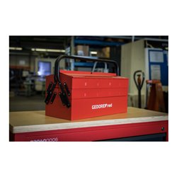 Gedore red Werkzeugkasten, 5 Fächer, groß, leer, Maße (LxBxH): 260x535x210 mm, rot, Stahlblech, Sortierbox, R20600073