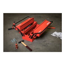 Gedore red Werkzeugkasten, 5 Fächer, groß, leer, Maße (LxBxH): 260x535x210 mm, rot, Stahlblech, Sortierbox, R20600073