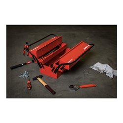 Gedore red Werkzeugkasten, 5 Fächer, groß, leer, Maße (LxBxH): 260x535x210 mm, rot, Stahlblech, Sortierbox, R20600073