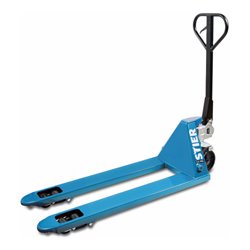 STIER Gabelhubwagen Tragkraft 2500kg Gabellänge 1150mm Nylon-Reifen blau