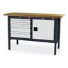 STIER Werkbank mit 4 Schubladen und 1 Tür BxTxH 1500x600x960 mm RAL 7016 / RAL 7035