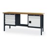 STIER Werkbank mit 5 Schubladen und 1 Tür BxTxH 2000x600x960 mm RAL 7016 / RAL 7035