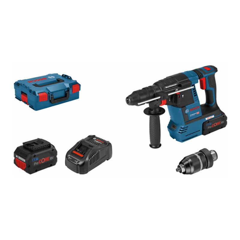 Bosch Akku-Bohrhammer mit SDS plus GBH 18V-26 F mit 2 x 8 Ah Akkus ProCORE 18 V