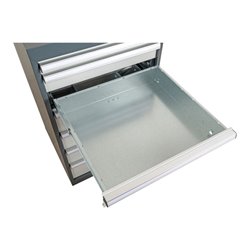 STIER Werkbank BxTxH 2000x600x1060 mm mit 1 Schrankgehäuse der Breite 700 mm RAL 7016 / RAL 7035