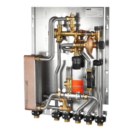 Oventrop Wohnungsstation Regudis W-HTU nickelgel., o KW-Abgang, max. 15 l/min