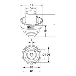 KS Tools 3/4' Nutmuttern-Schlüssel mit Führungsrohr, MAN TGA