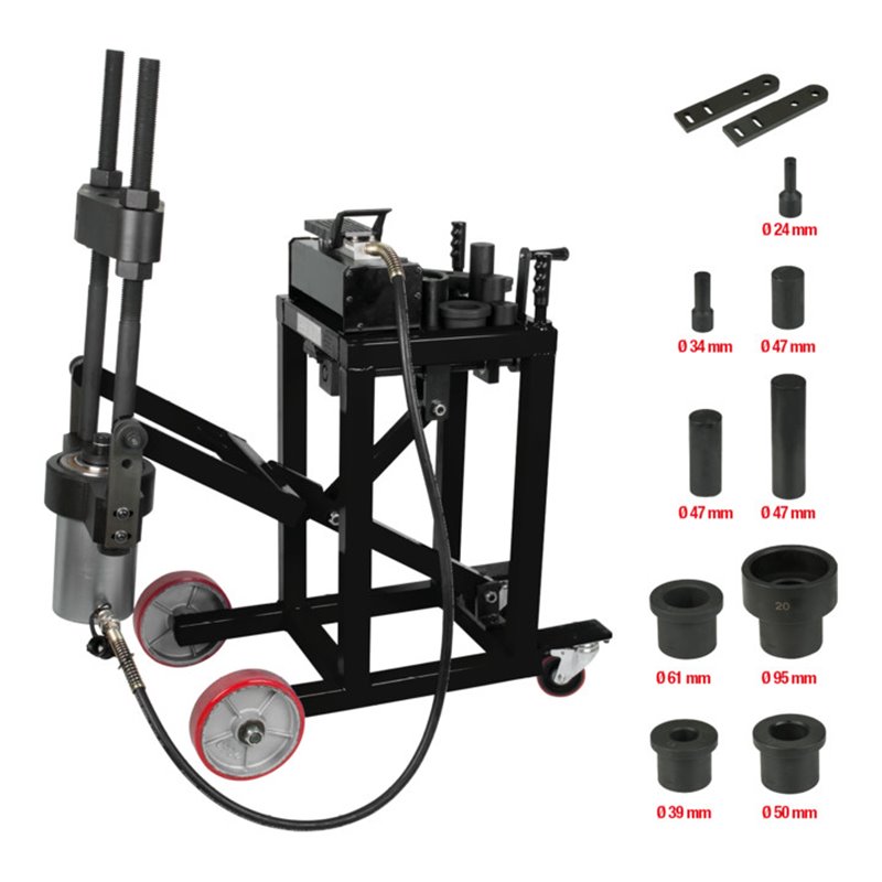 KS Tools Achsschenkelbolzen-Presse, 75t, mit Hülsen-Satz, 29-tlg.