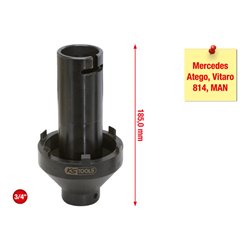 KS Tools 3/4' Nutmuttern-Schlüssel mit 6 Zapfen für Mercedes, 80-95mm