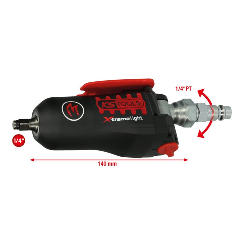 KS Tools 1/4' MONSTER Xtremelight Mini-Druckluft-Schlagschrauber mit Umschaltwippe 108Nm