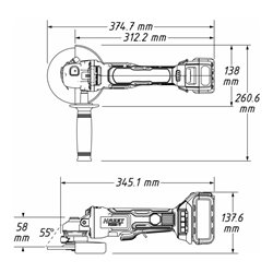HAZET Akku Winkelschleifer, Grundgerät 9233-010