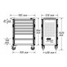 HAZET Werkstattwagen Assistent 179NX-7-RAL3020 Schubladen flach: 5 x 77 x 522 x 398 mm Schubladen hoch: 2 x 162 x 522 x 398 mm