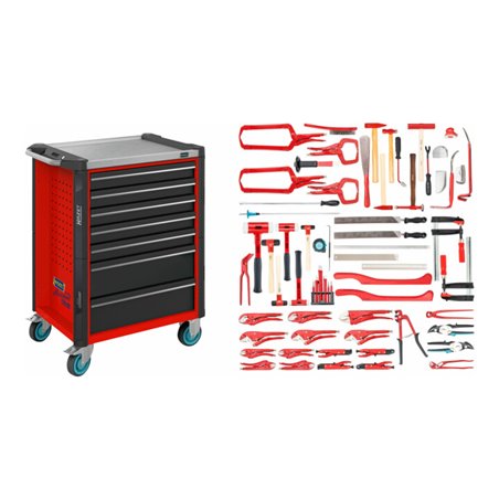 HAZET Werkstattwagen Assistent 179NX-7/65ALU Schubladen flach: 5 x 77 x 522 x 398 mm Schubladen hoch: 2 x 162 x 522 x 398 mm Anz