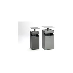 VAR Ascher/Abfallsammler mit Dach B 45 silber 72 l