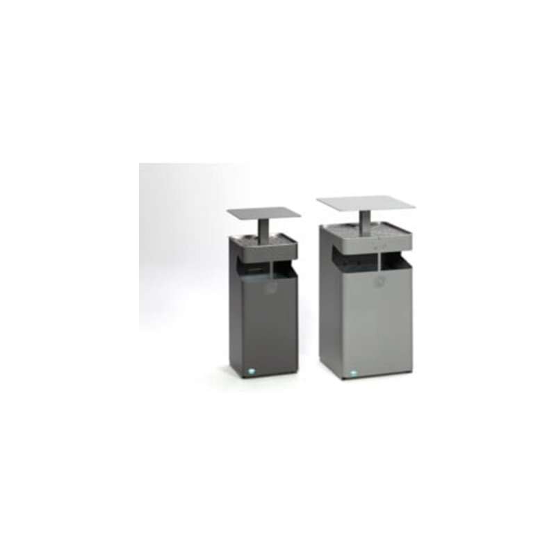 VAR Ascher/Abfallsammler mit Dach B 45 silber 72 l