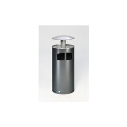 VAR Abfallsammler/Ascher H 111 mit Dach silber inkl. Inneneinsatz 86 l