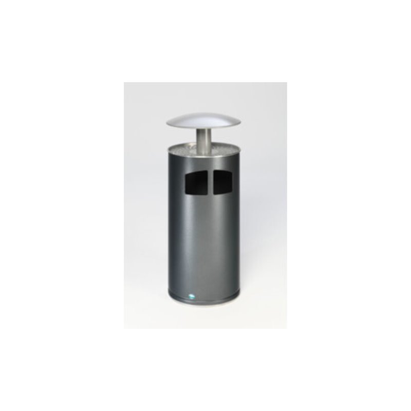 VAR Abfallsammler/Ascher H 111 mit Dach silber inkl. Inneneinsatz 86 l