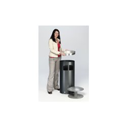 VAR Abfallsammler/Ascher H 111 mit Dach silber inkl. Inneneinsatz 86 l