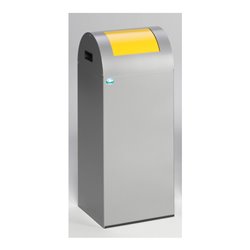 VAR Wertstoffsammelgerät WSG 55 R Korpus silber Einwurfklappe gelb 60 l