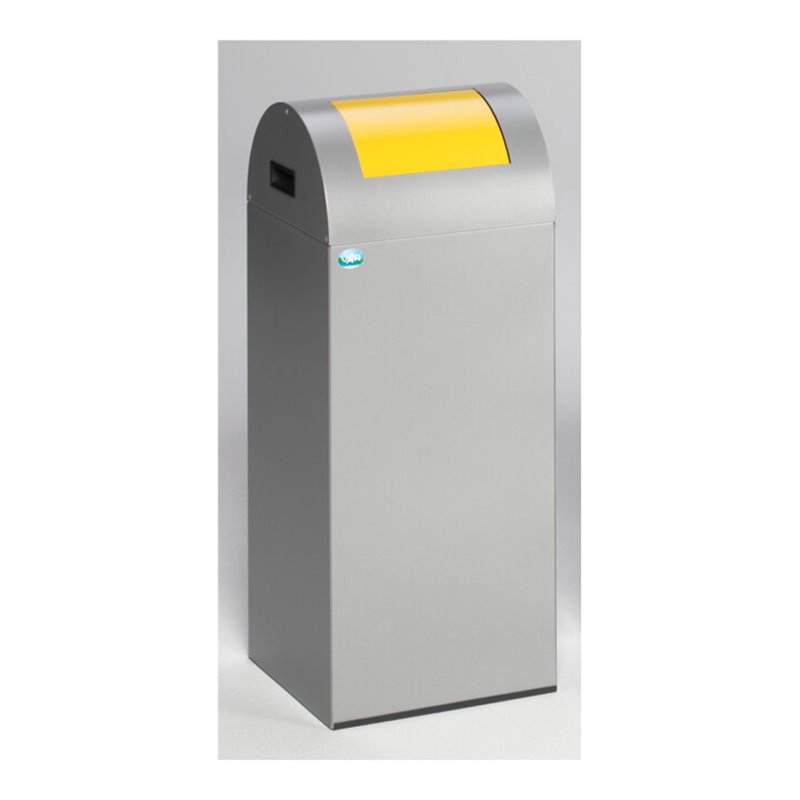 VAR Wertstoffsammelgerät WSG 55 R Korpus silber Einwurfklappe gelb 60 l