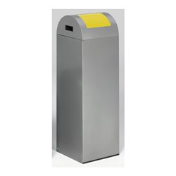 VAR Wertstoffsammelgerät WSG 85 R Korpus silber Einwurfklappe gelb 89 l