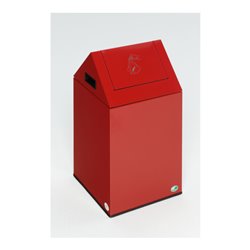 VAR Putzwollkasten PWK 40 S mit Pendelklappe selbstlöschend rot 43 l