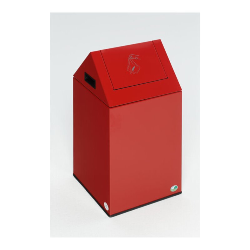 VAR Putzwollkasten PWK 40 S mit Pendelklappe selbstlöschend rot 43 l