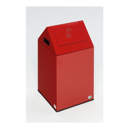 VAR Putzwollkasten PWK 40 S mit Pendelklappe selbstlöschend rot 43 l