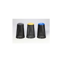 VAR Korbständer aus Kunststoff schwarz mit Klemmring und Deckel grau 90 l