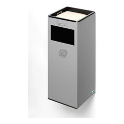 VAR Wandascher WH 66 mit Einwurfklappe silber 29 l