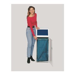 VAR Wertstoffsammler WSG 69 mit Fronttür Einwurfklappe besch. Klemmring enzianblau 70 l