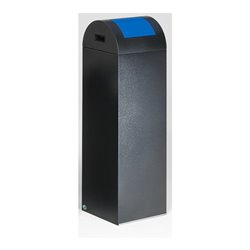 VAR Wertstoffsammelgerät WSG 85 R Korpus antik-silber Einwurfklappe enzianblau 89 l