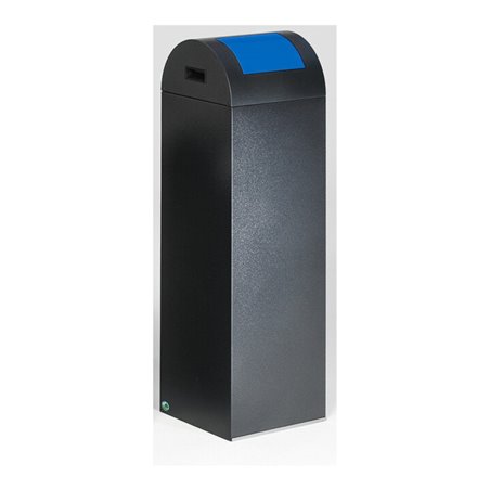 VAR Wertstoffsammelgerät WSG 85 R Korpus antik-silber Einwurfklappe enzianblau 89 l