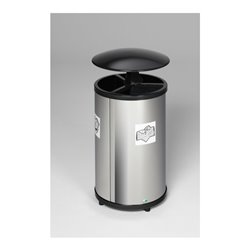 VAR Wertstoffstation 3-fach mit Dach VA poliert 90 l