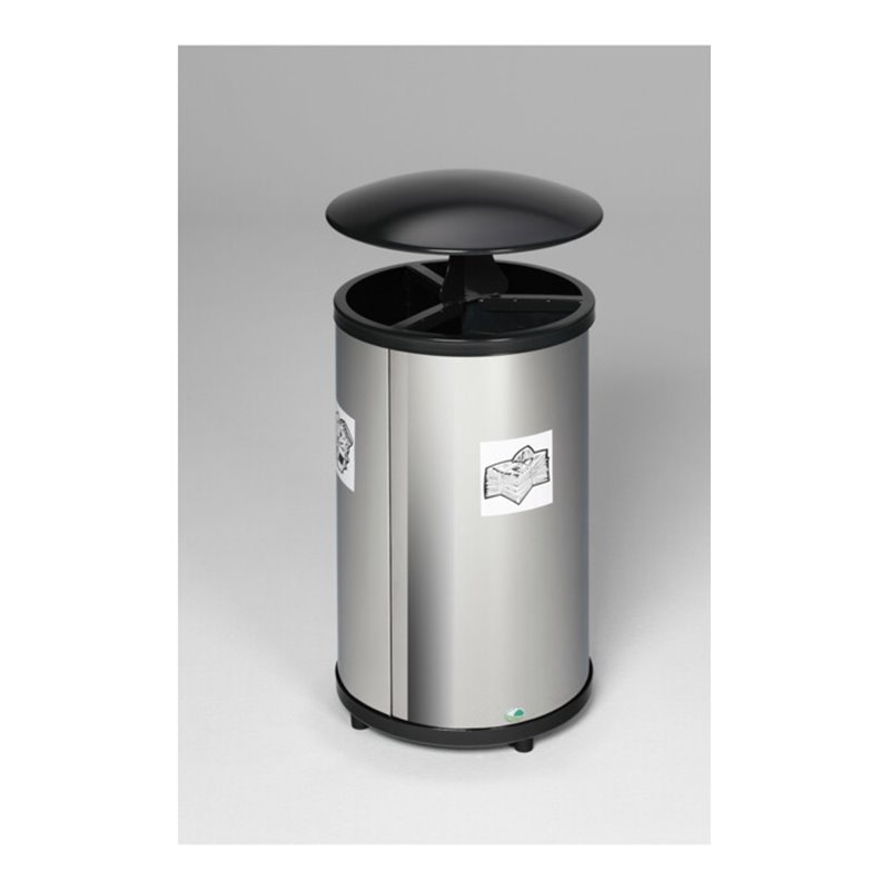 VAR Wertstoffstation 3-fach mit Dach VA poliert 90 l