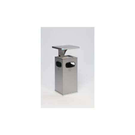 VAR Abfallsammler/Ascher B 32 mit verstärktem Schutzdach in Edelstahl-Ausführung 38 l