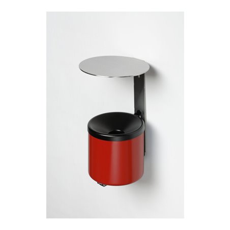 VAR Wandascher WH 16 mit Dach VA rot 2,4 l