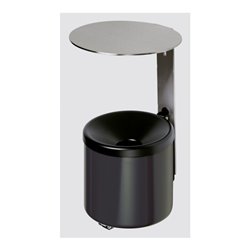 VAR Wandascher WH 10 mit Dach VA schwarz 0,6 l