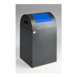 VAR Wertstoffsammelgerät WSG 40 R Korpus antik-silber Einwurfklappe enzianblau 43 l