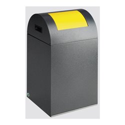 VAR Wertstoffsammelgerät WSG 40 R Korpus antik-silber Einwurfklappe gelb 43 l